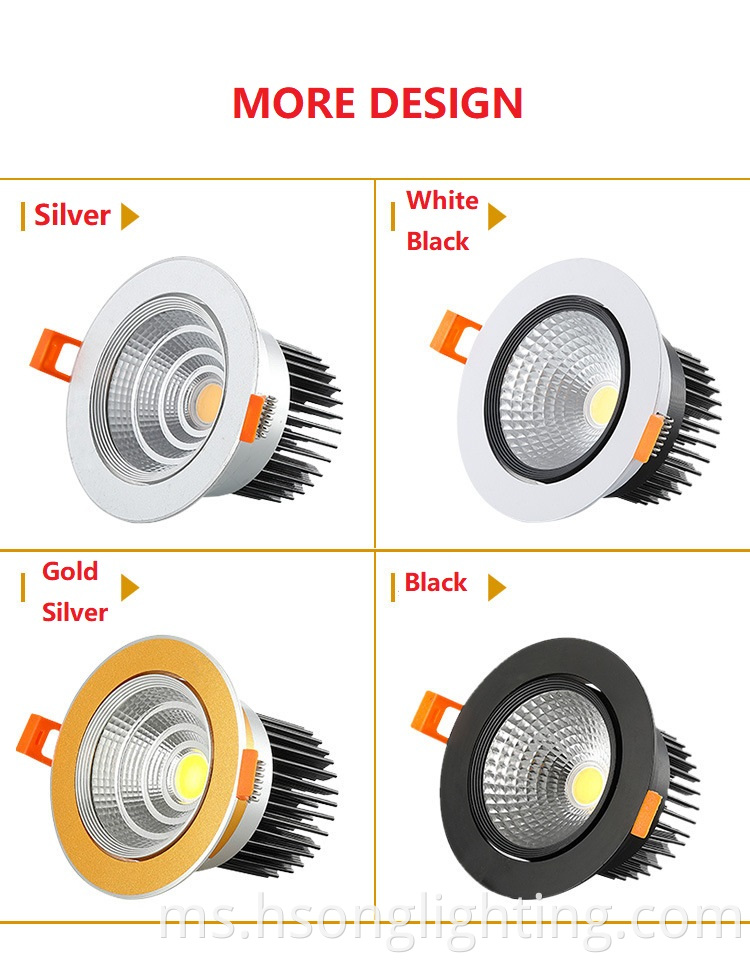 Reka Bentuk Baru Cob Led Recessed Downlight RA90 LED Wall Washer Downlight 10W Watt Penuh Untuk Perumahan